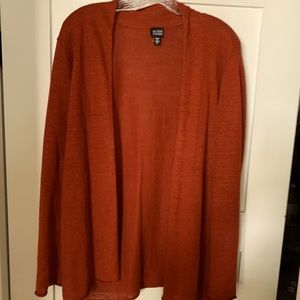 Eileen Fisher Italian Linen Yarn Cardigan Sweater, Size L